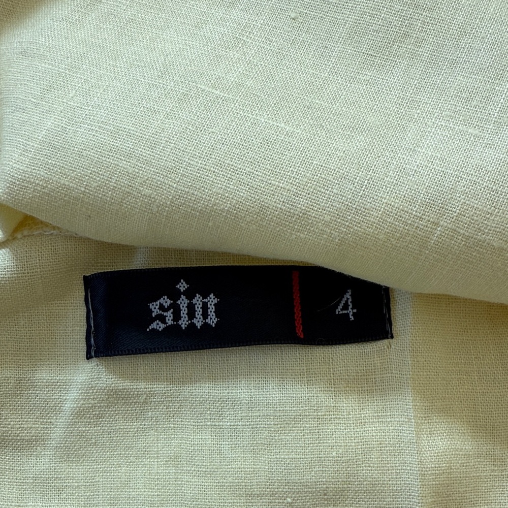 Beautiful Light Yellow Ruffle Sleeve Linen Tank Top. - Picture 2 of 3